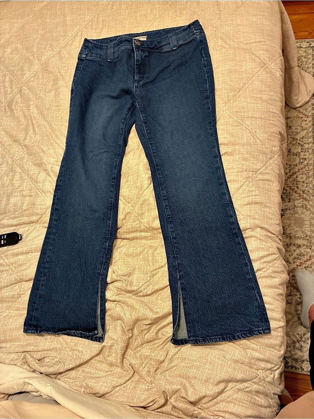 We The Free Level Up Slit Slim Flare Jeans Blue Waist 32